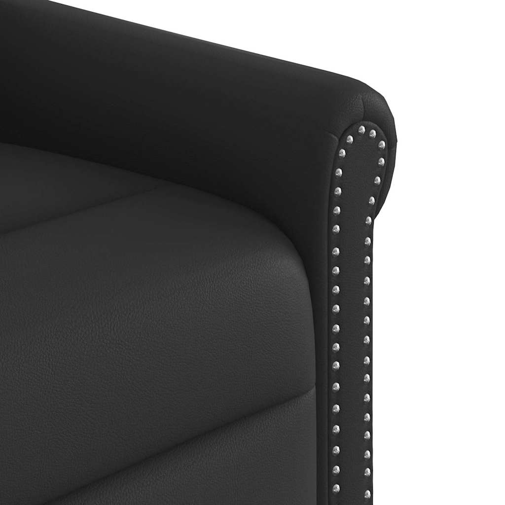 Relaxing Chair Glossy Black Faux Leather