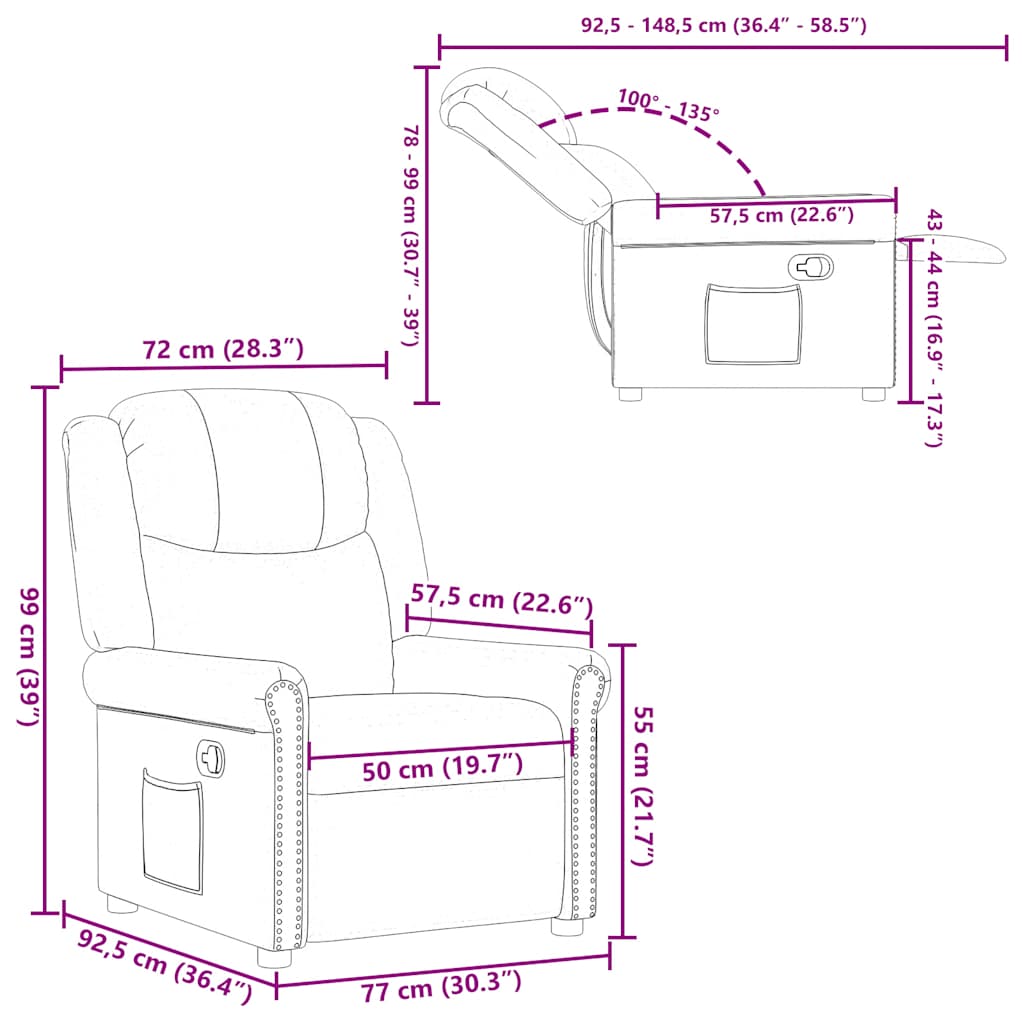 Relaxing Chair Glossy Black Faux Leather