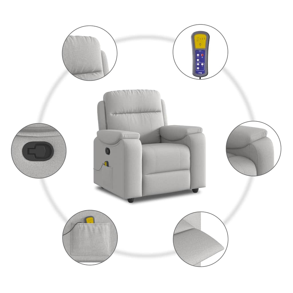massage chair cloud gray fabric
