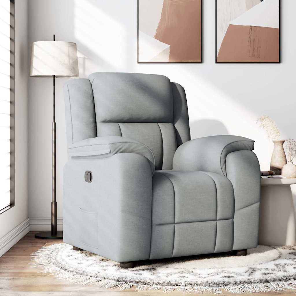 Relaxing Chair Light Gray Fabric