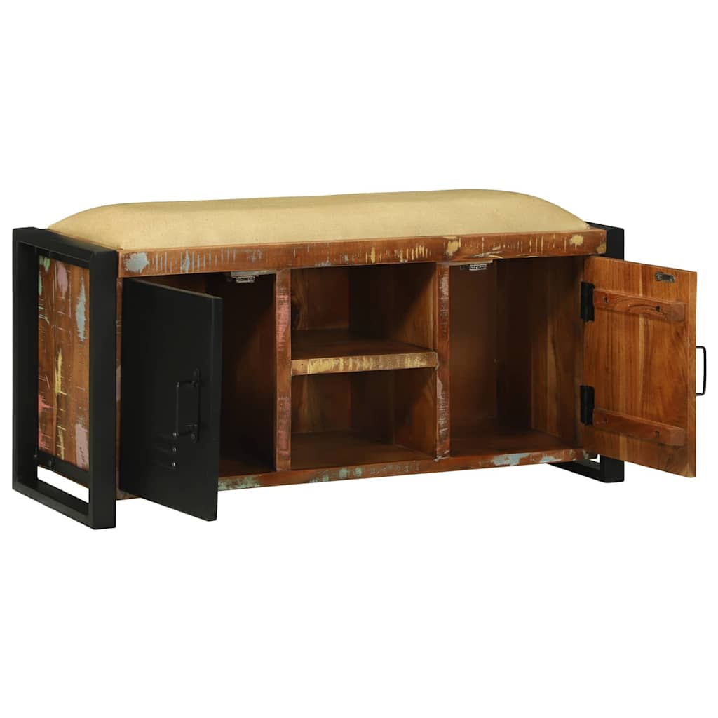 Bankschrank Mehrfarbig 100 x 35 x 50 cm Massivholz Altholz