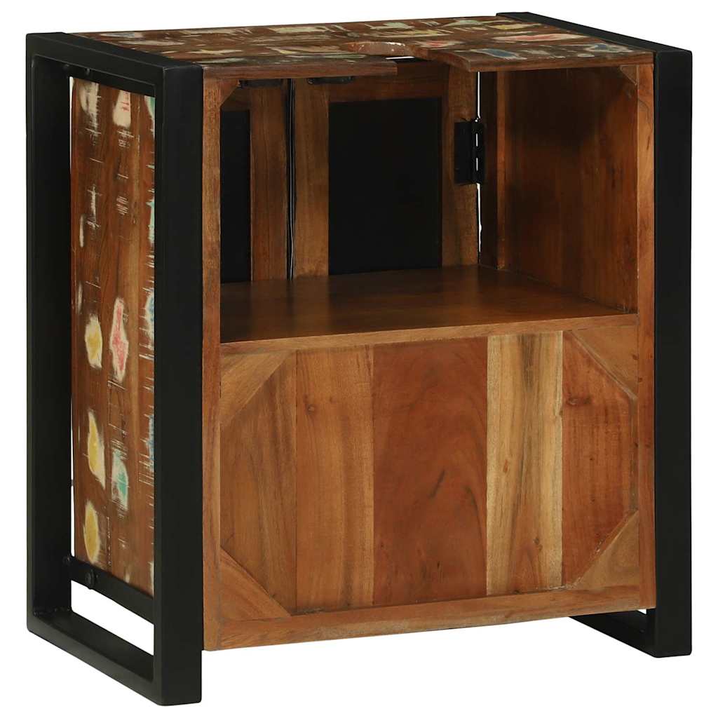 Waschbeckenschrank Braun 55 x 35 x 60 cm Massivholz Altholz