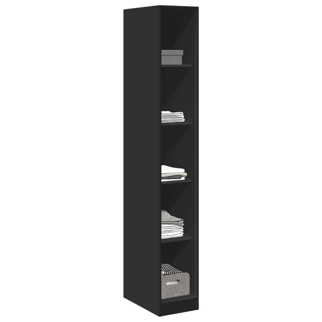 Wardrobe black 30x50x200 cm wood-based material