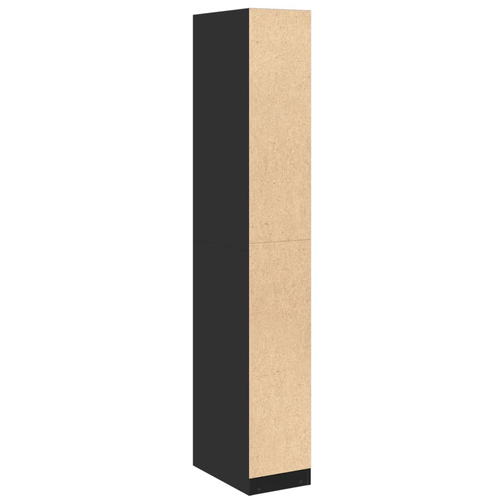 Wardrobe black 30x50x200 cm wood-based material