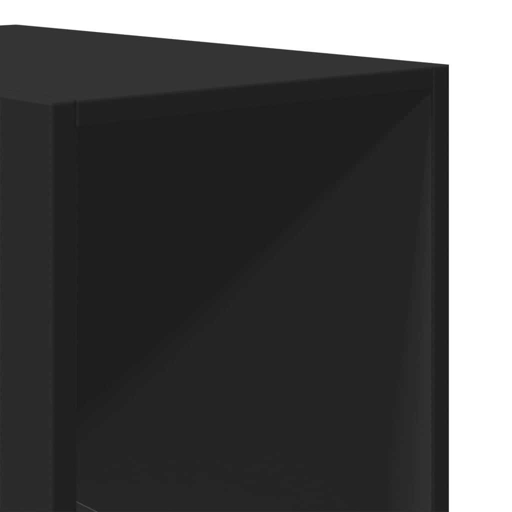 Wardrobe black 30x50x200 cm wood-based material