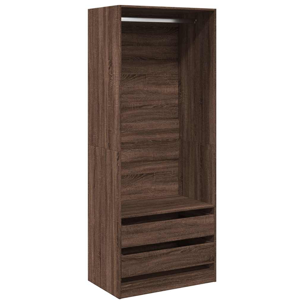 Kleiderschrank Braun Eichen-Optik 80x50x200 cm Holzwerkstoff