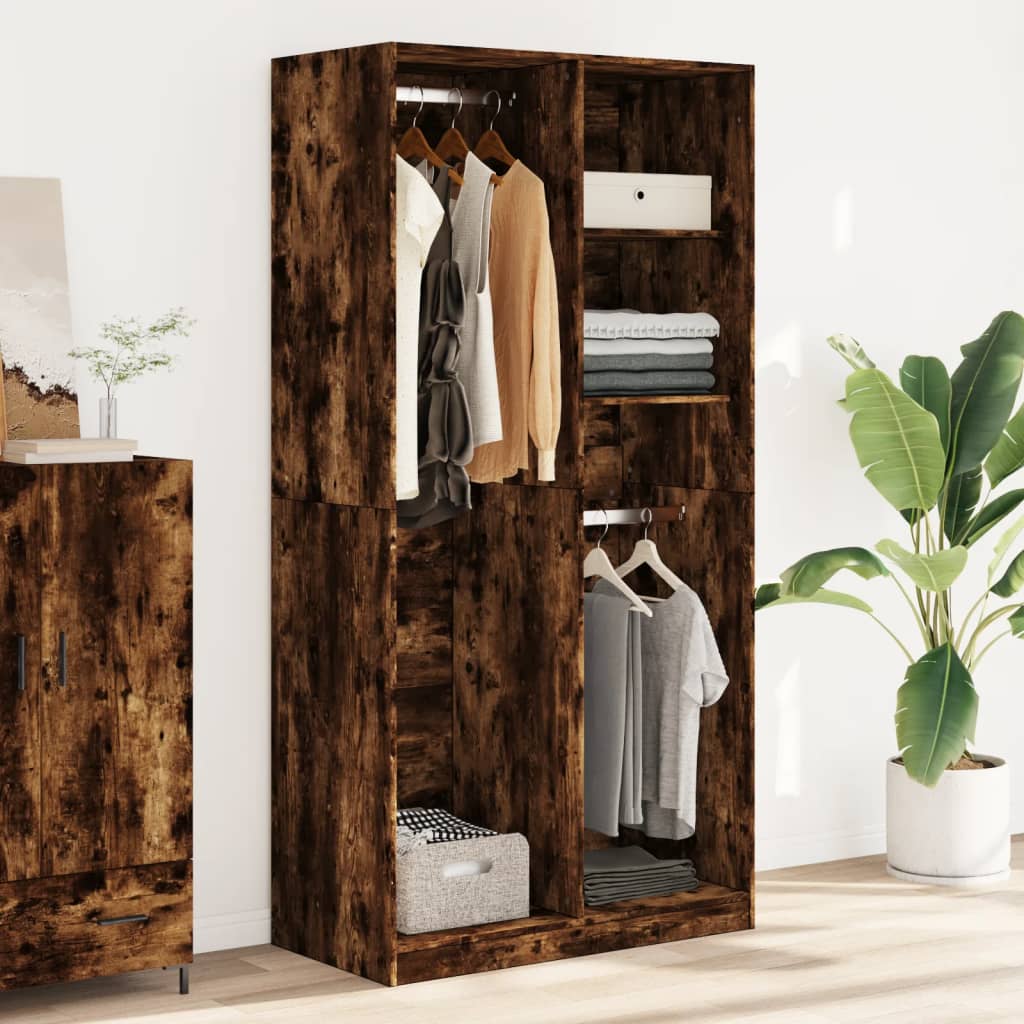 Wardrobe smoked oak 100x50x200 cm wood material