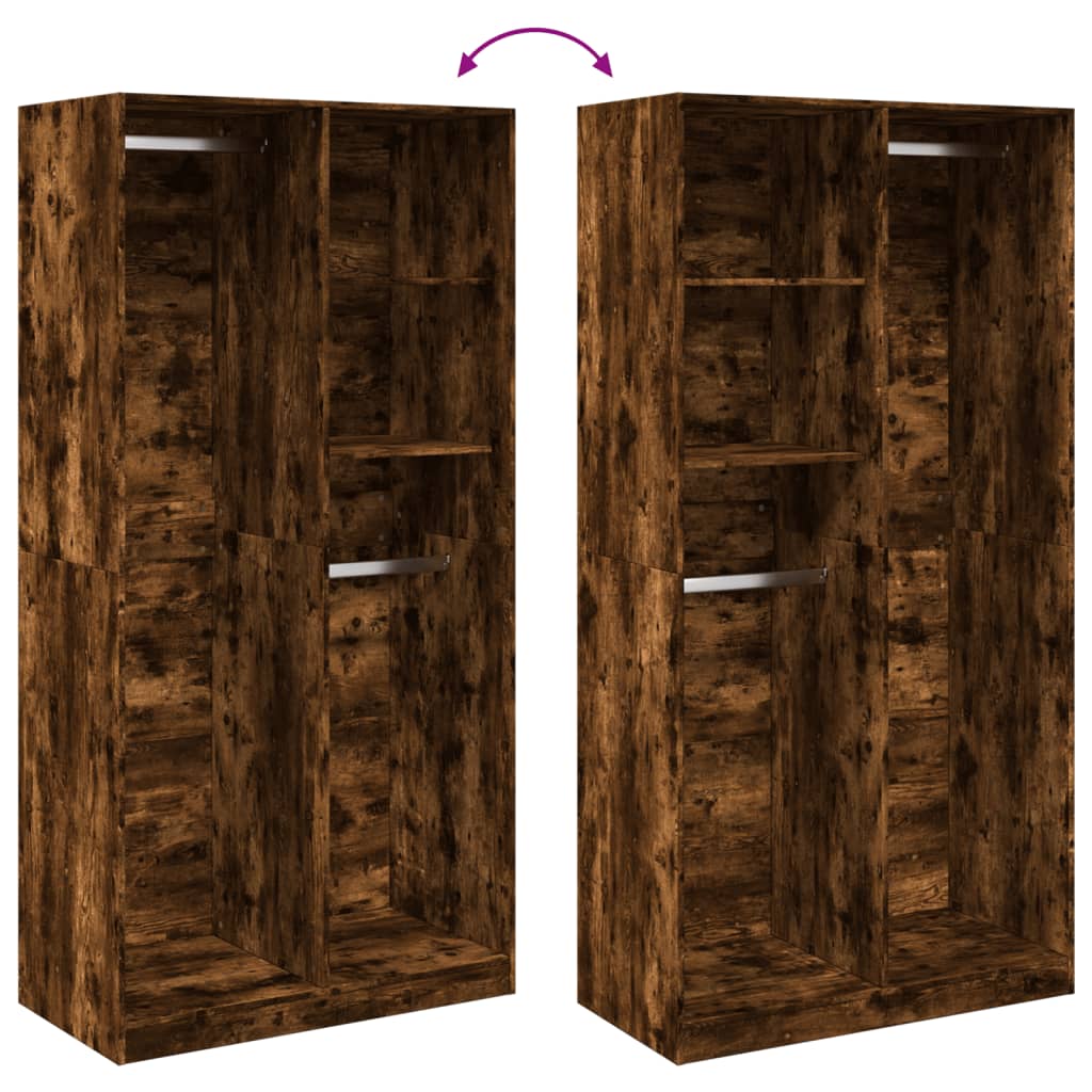 Wardrobe smoked oak 100x50x200 cm wood material