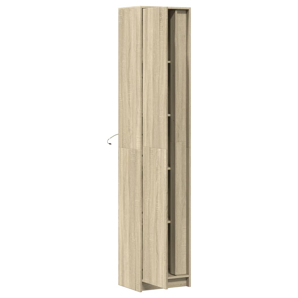 Highboard with LED lighting Sonoma oak 41.5x32.5x200 cm