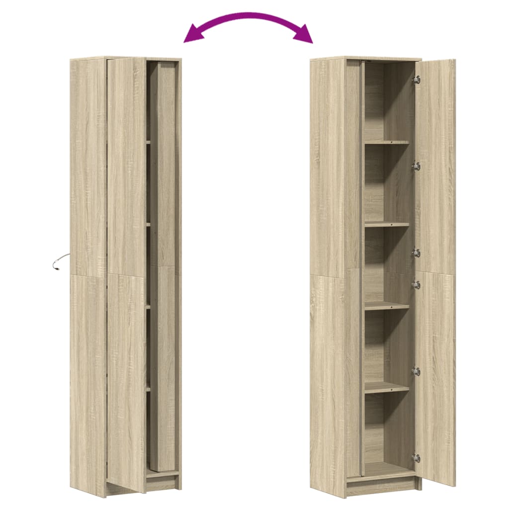 Highboard with LED lighting Sonoma oak 41.5x32.5x200 cm