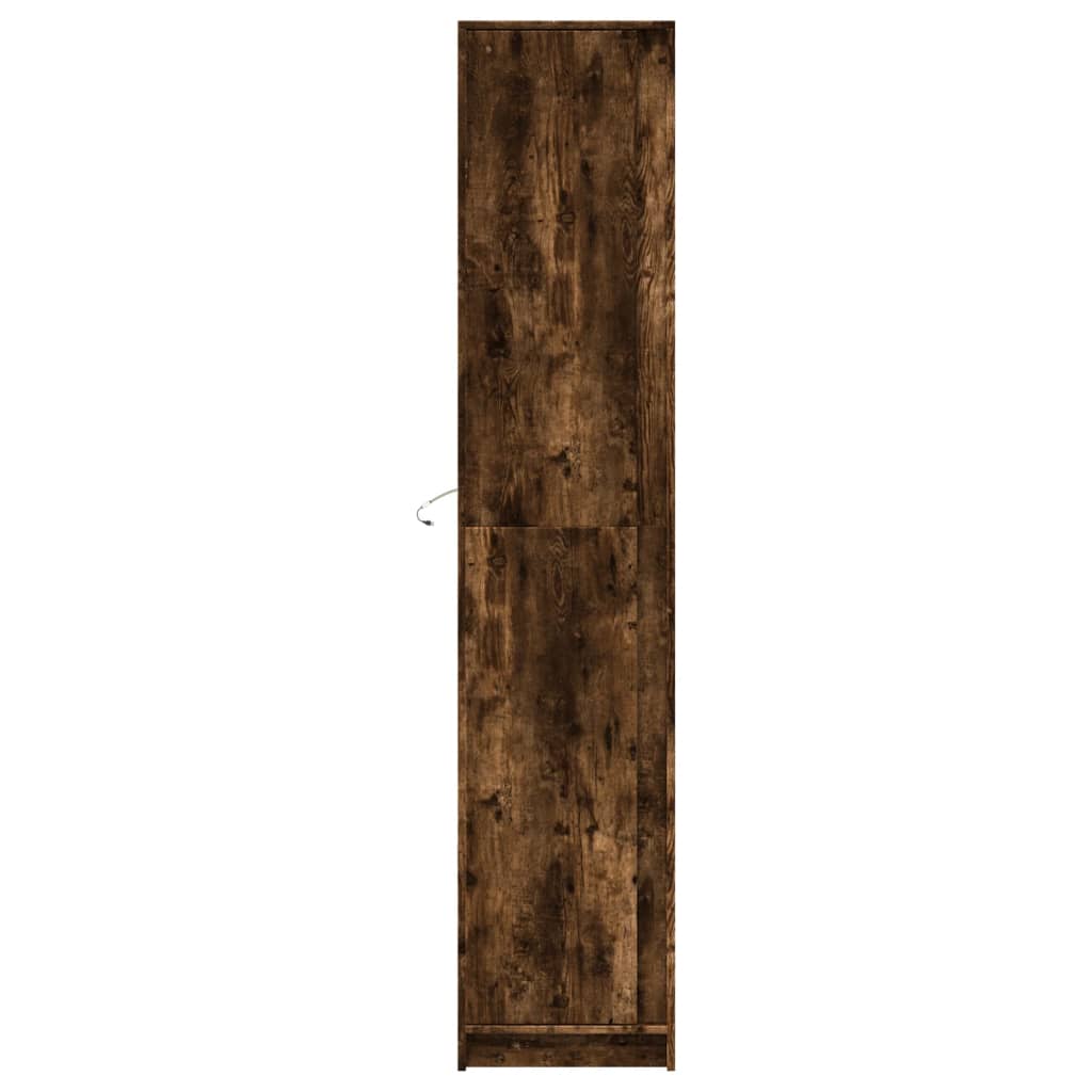 Highboard with LED lighting smoked oak 41.5x32.5x200 cm