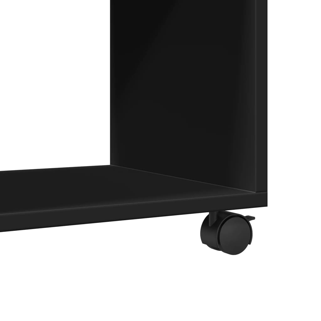Rolling Cabinet Black 72x33x42.5 cm Wood Material