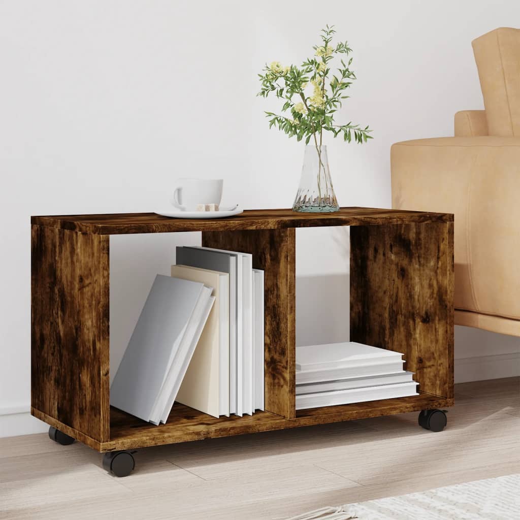 Rolling Cabinet Smoked Oak 72x33x42.5 cm Wood Material