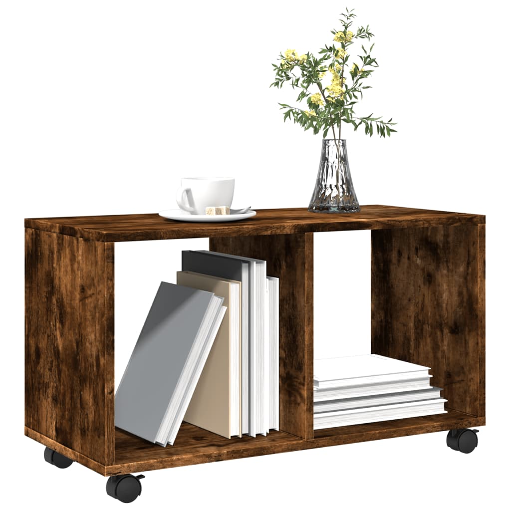 Rolling Cabinet Smoked Oak 72x33x42.5 cm Wood Material