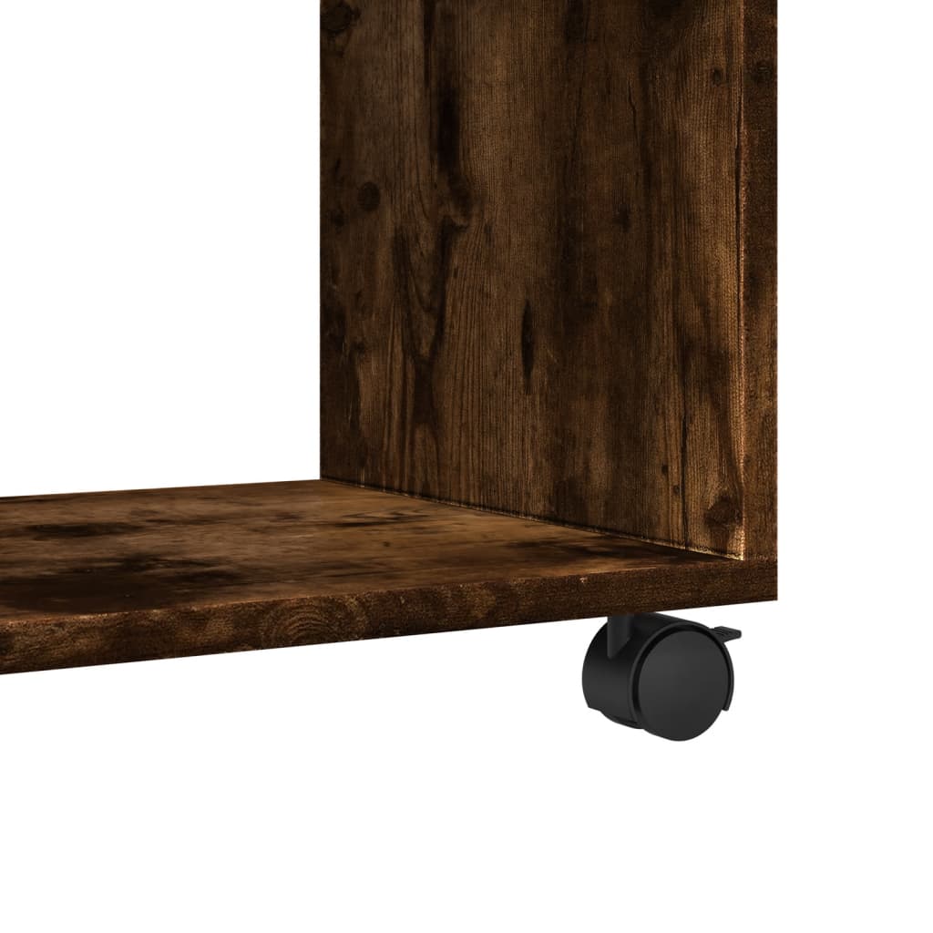 Rolling Cabinet Smoked Oak 72x33x42.5 cm Wood Material