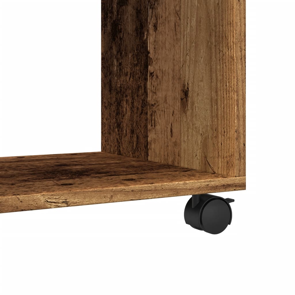 Rolling Cabinet Old Wood Look 72x33x42.5 cm Wood Material