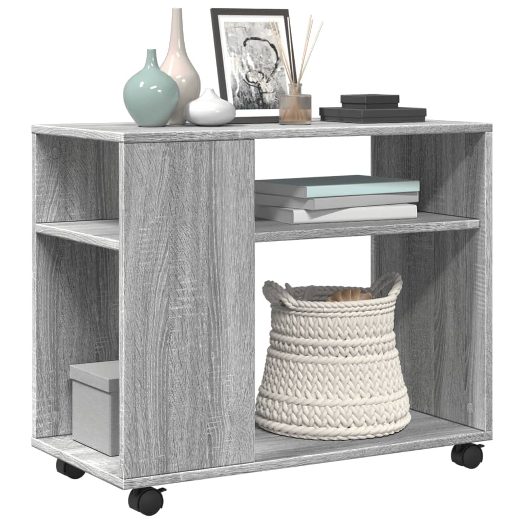 Side table with wheels Grey Sonoma 70x35x60 wood material