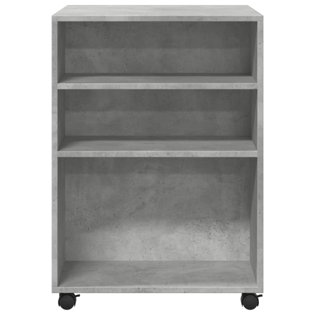 Side table with wheels concrete grey 55x60x78 cm wood material