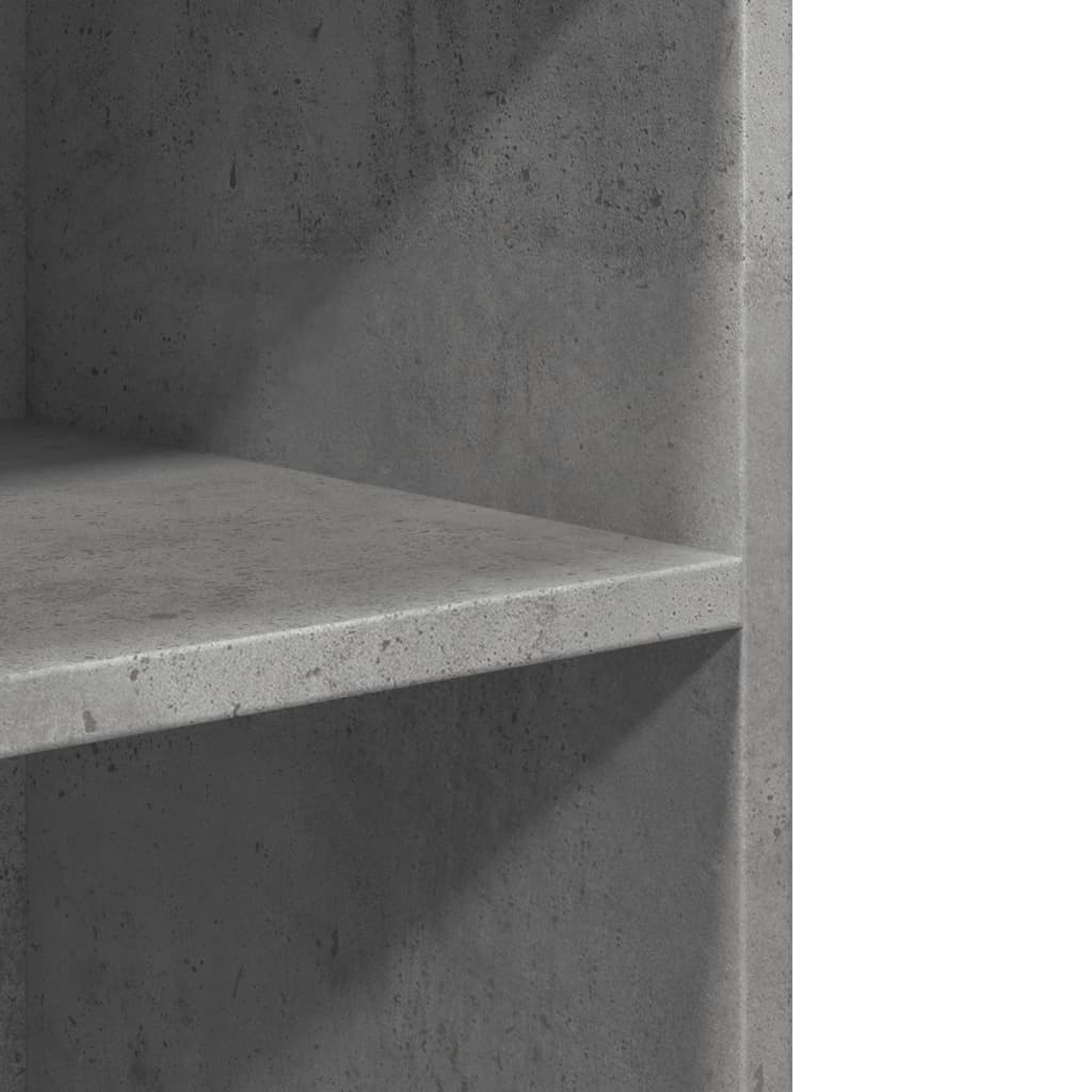 Side table with wheels concrete grey 55x60x78 cm wood material