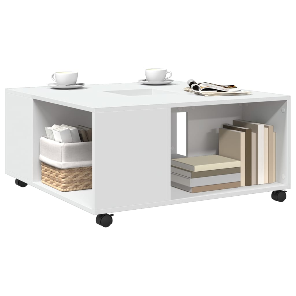 Coffee Table White 80x80x40 cm Wood Material