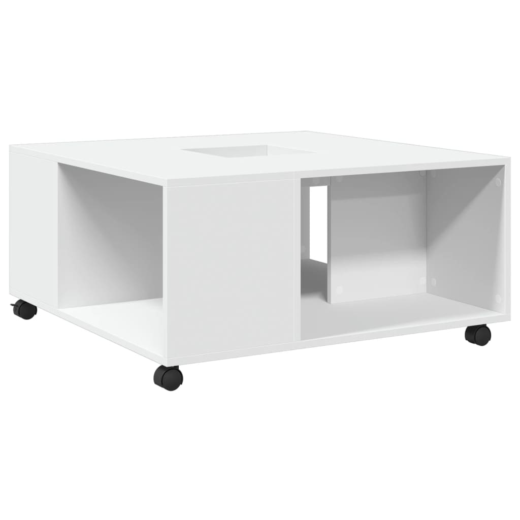 Coffee Table White 80x80x40 cm Wood Material