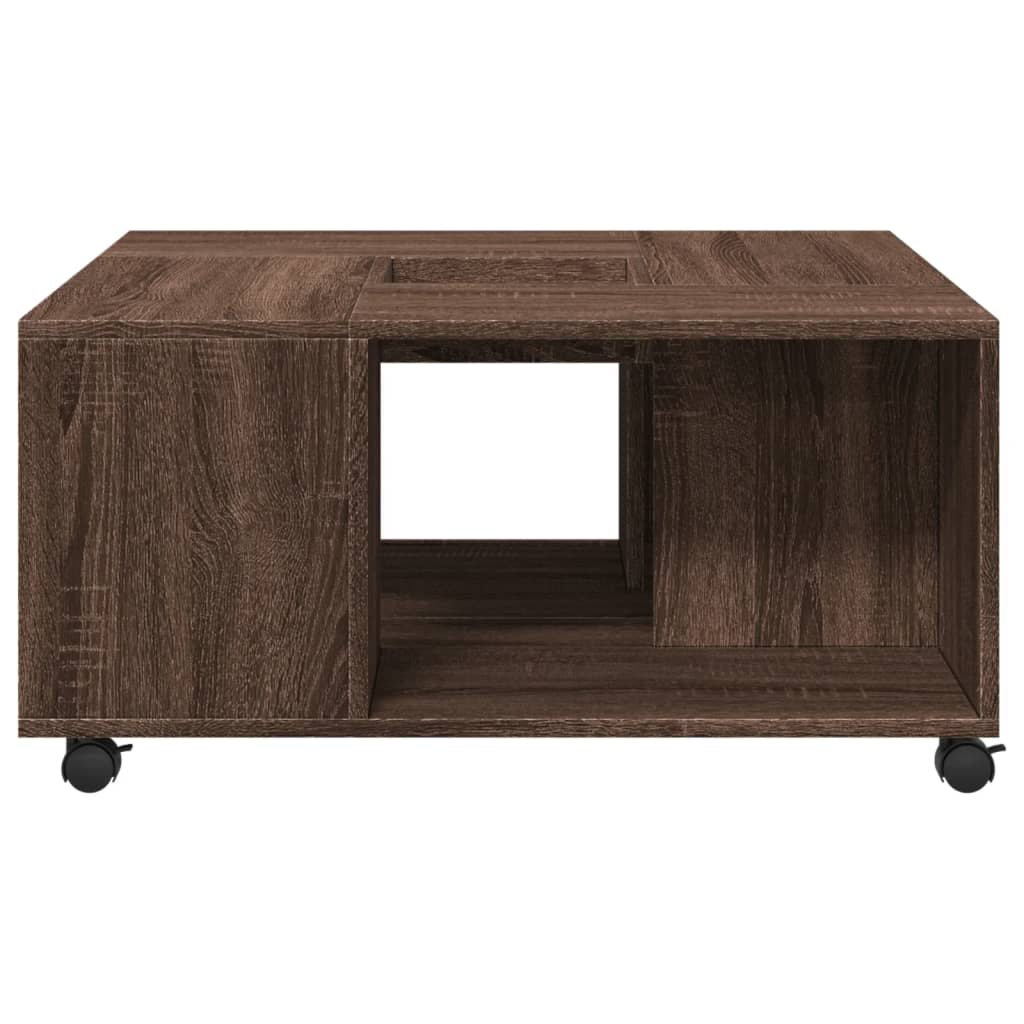Coffee table brown oak look 80x80x40 cm wood material
