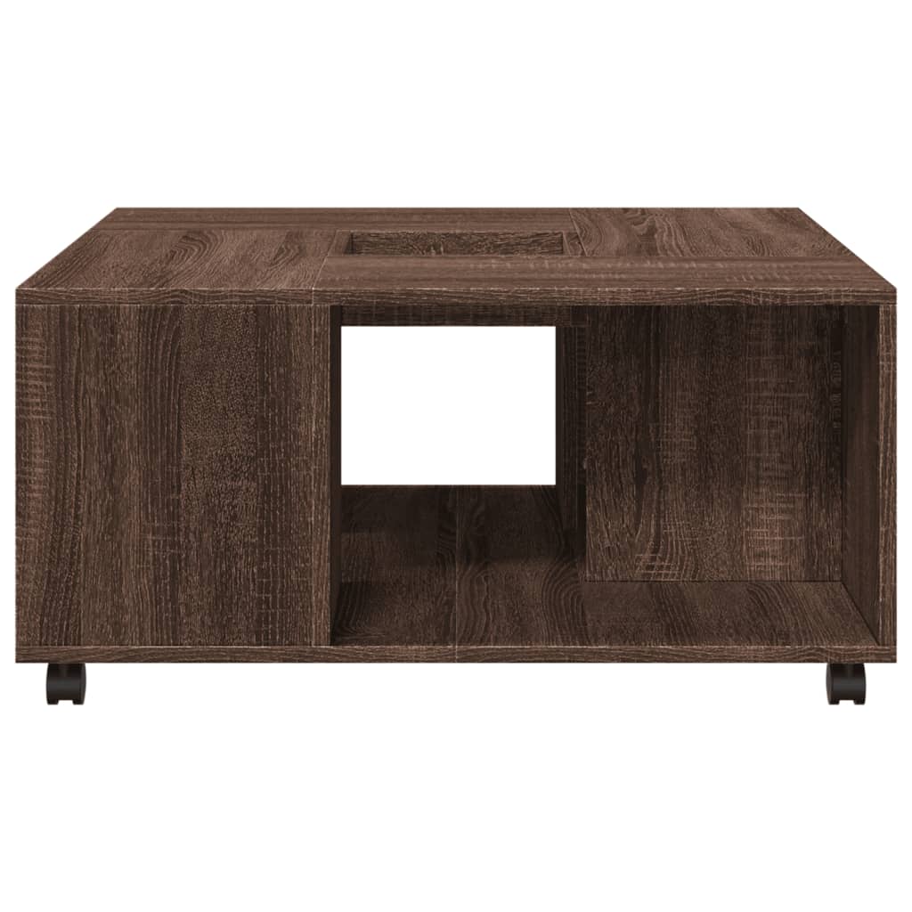 Coffee table brown oak look 80x80x40 cm wood material