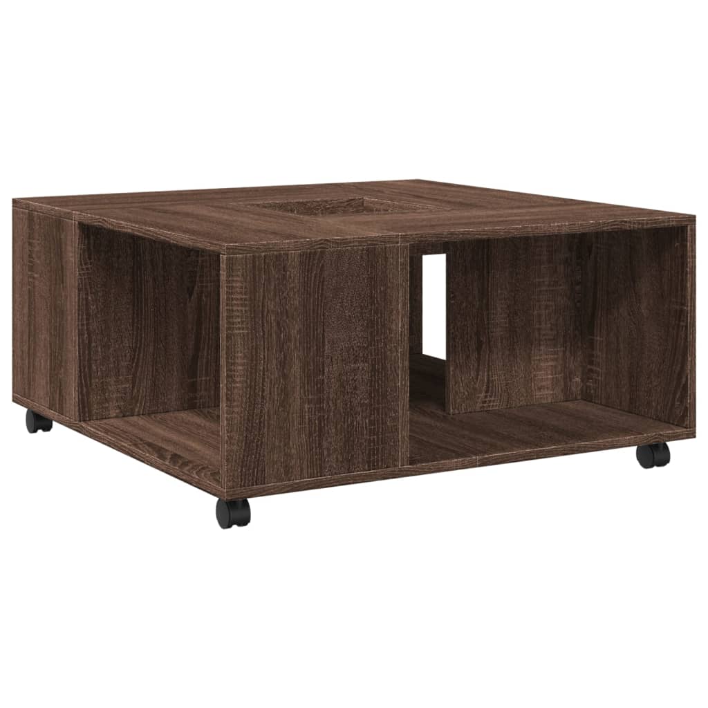 Coffee table brown oak look 80x80x40 cm wood material