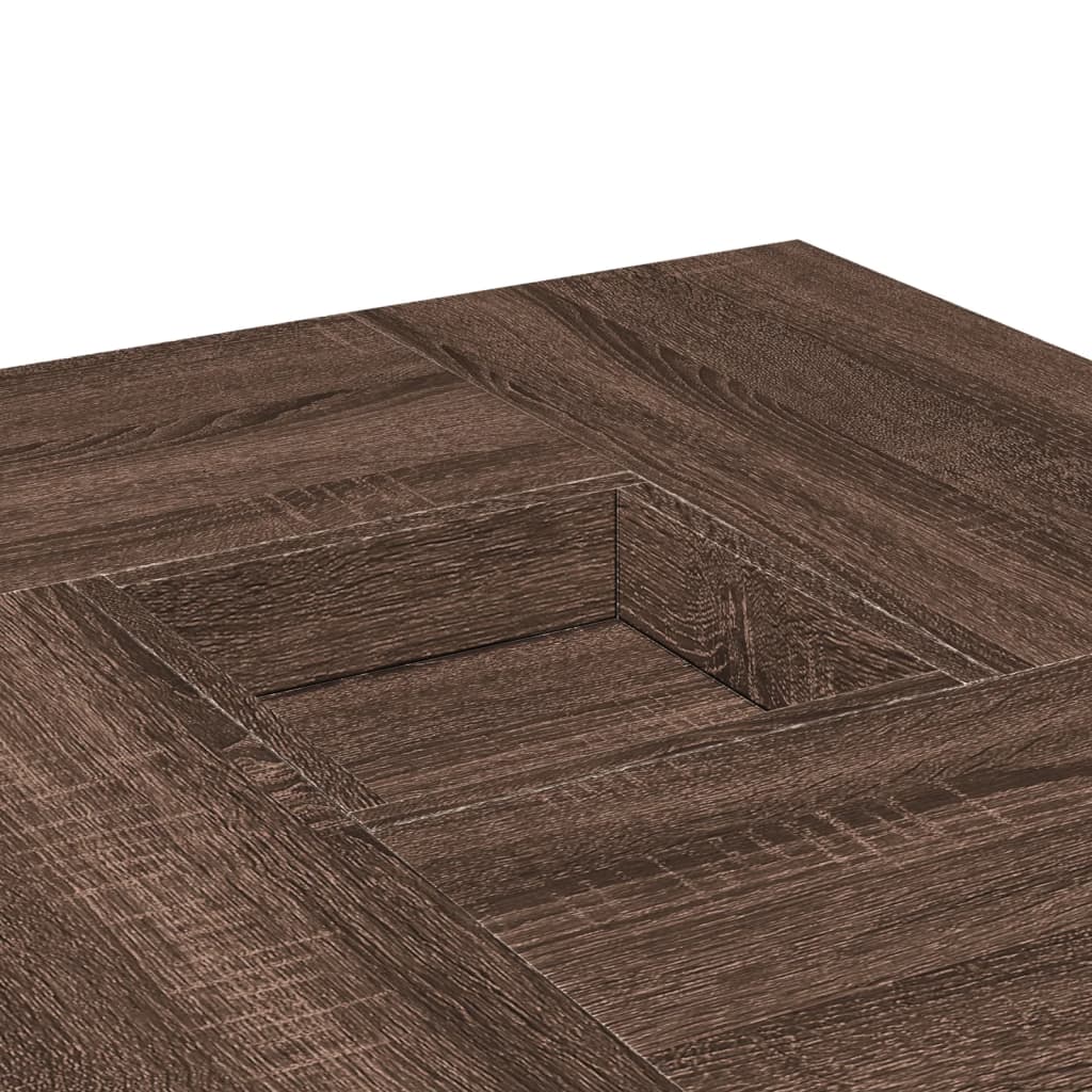 Coffee table brown oak look 80x80x40 cm wood material