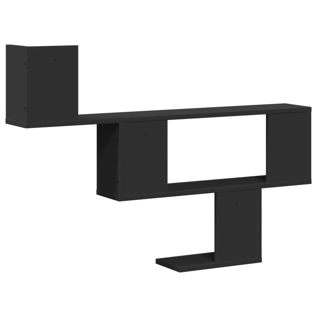 Wall Shelf Black 100x15x70 cm Wood Material