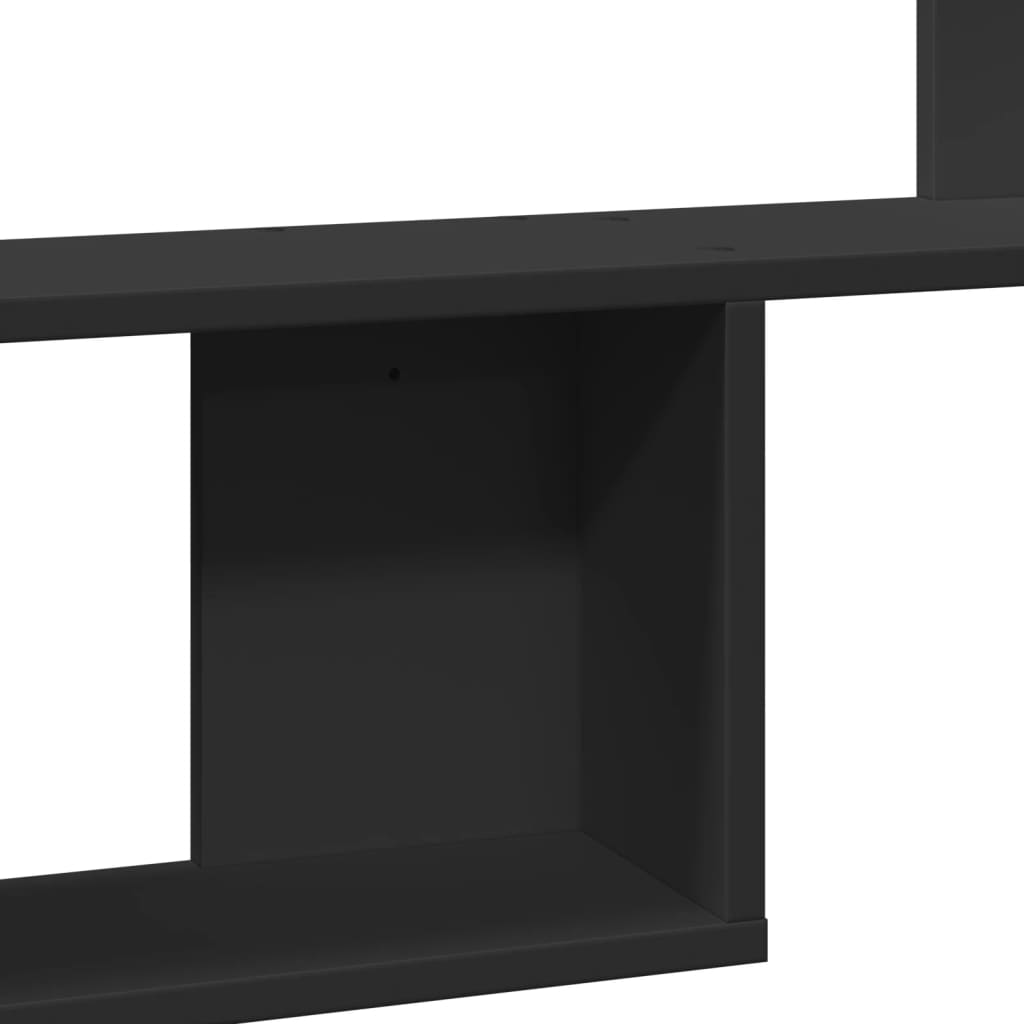 Wall Shelf Black 100x15x70 cm Wood Material