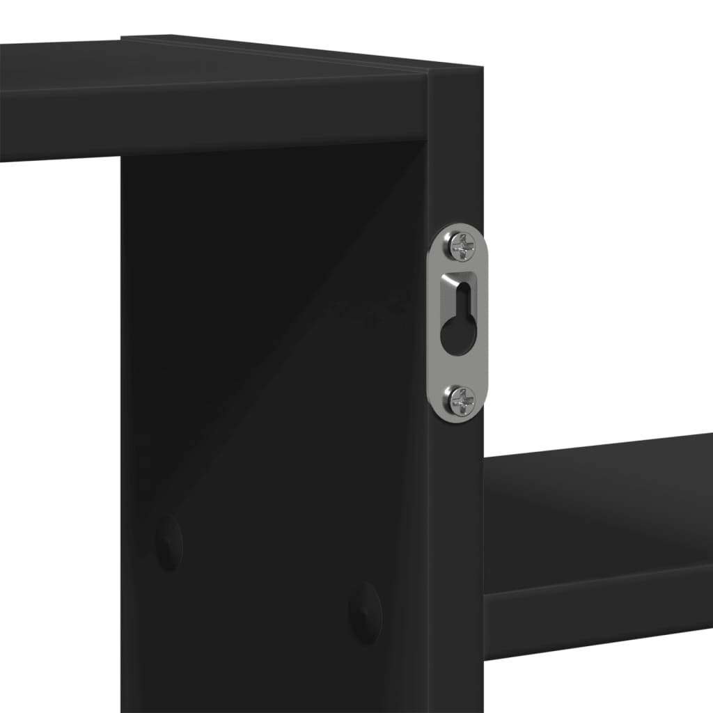 Wall shelf black 104x15x49 cm wood-based material