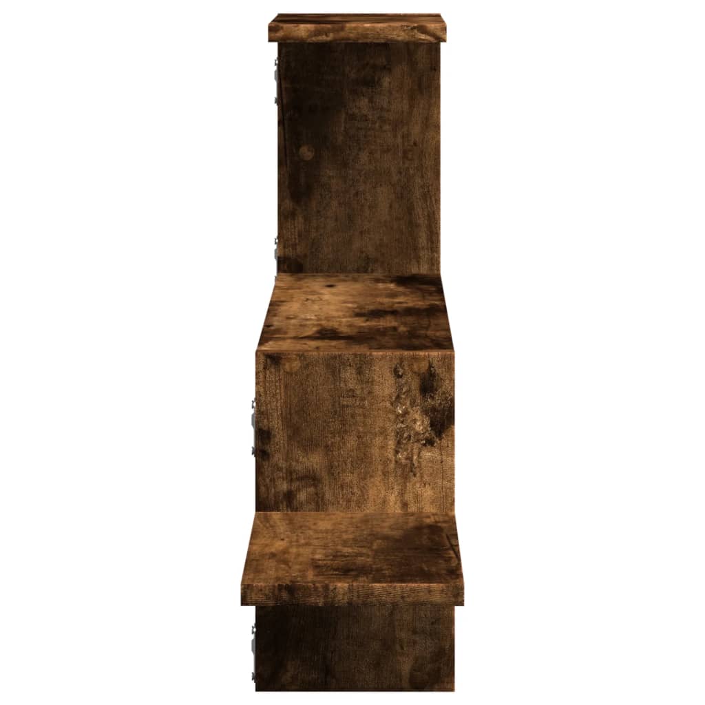 Wall shelf smoked oak 104x15x49 cm wood material