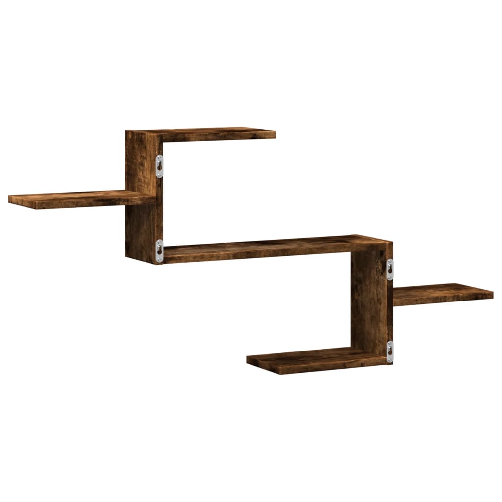 Wall shelf smoked oak 104x15x49 cm wood material