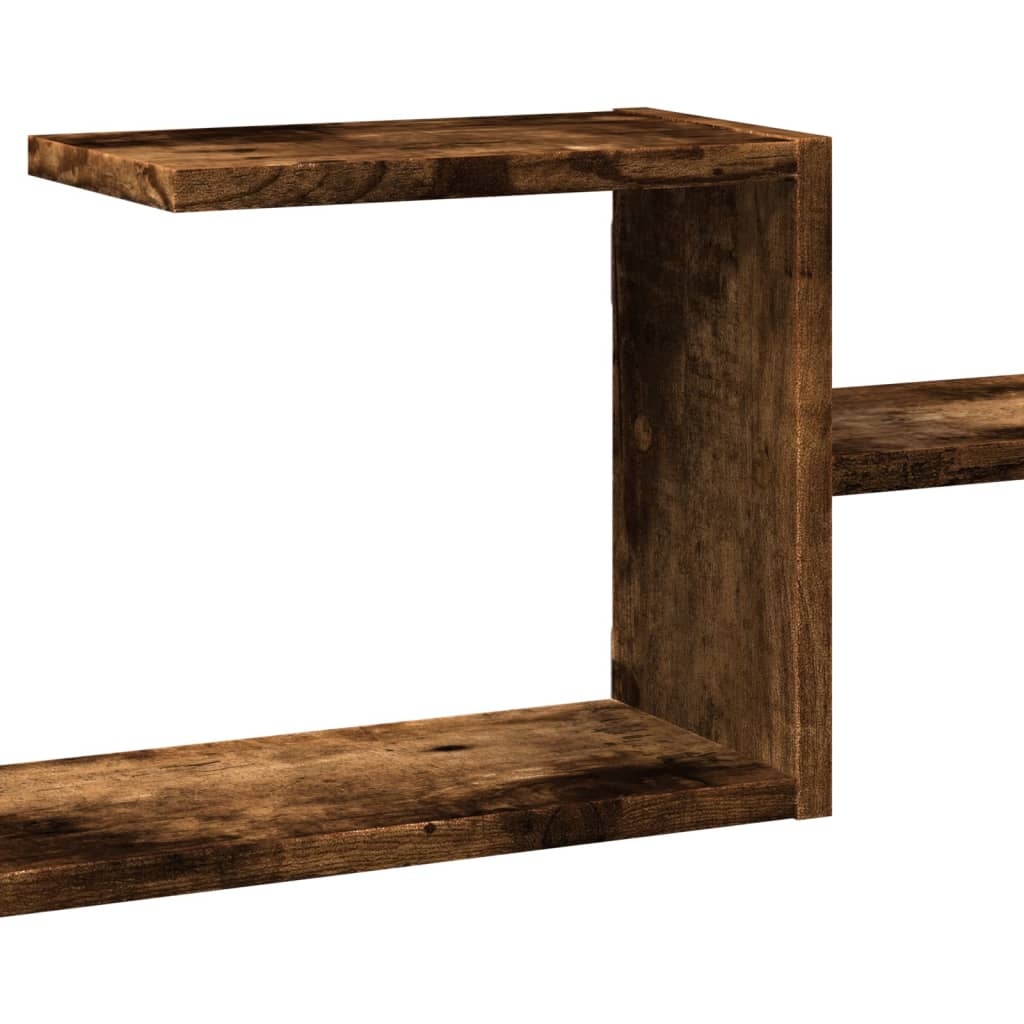 Wall shelf smoked oak 104x15x49 cm wood material