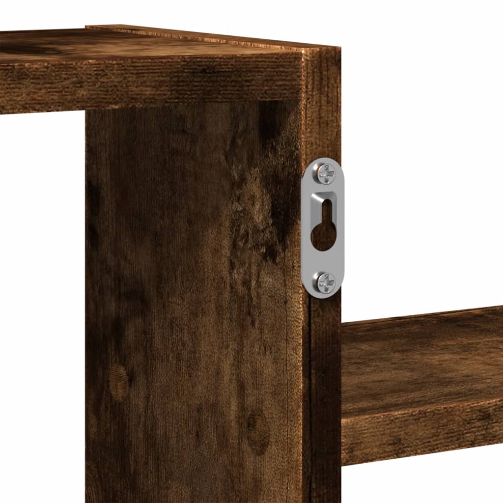 Wall shelf smoked oak 104x15x49 cm wood material