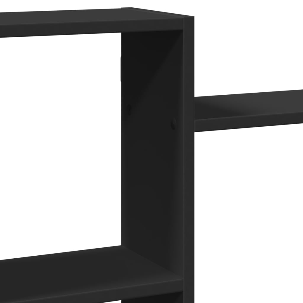 Wall Shelf Black 159x18x65 cm Wood Material