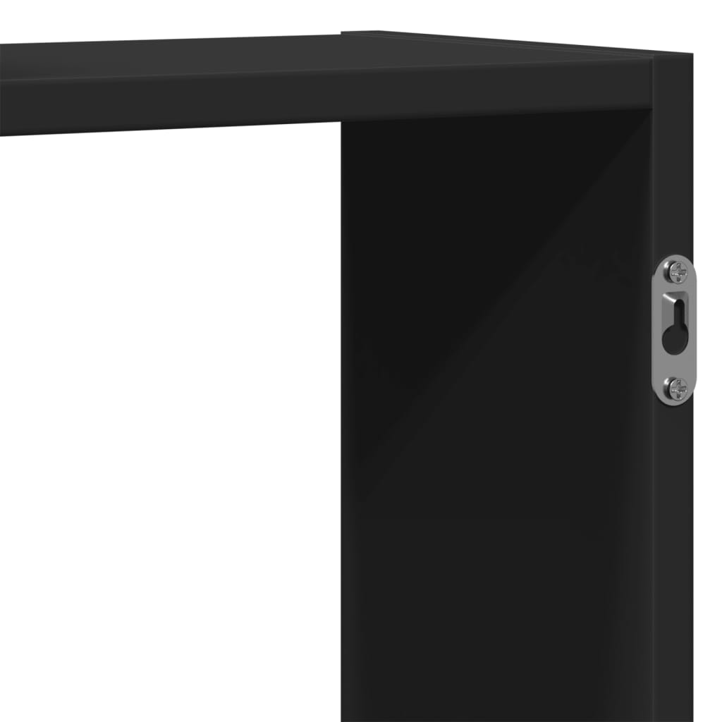 Wall Shelf Black 159x18x65 cm Wood Material