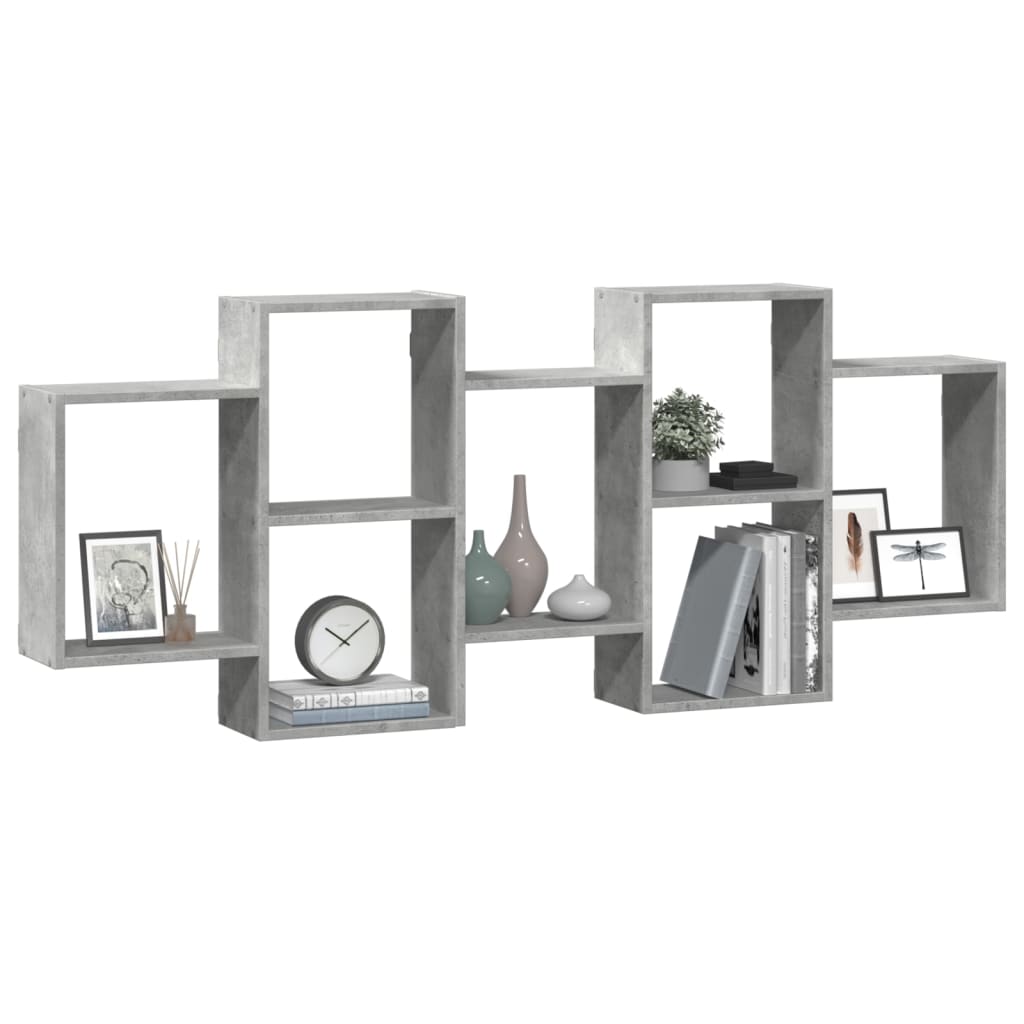 Wall shelf concrete grey 159x18x65 cm wood material