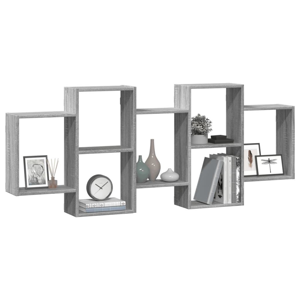 Wall shelf Grey Sonoma 159x18x65 cm wood material