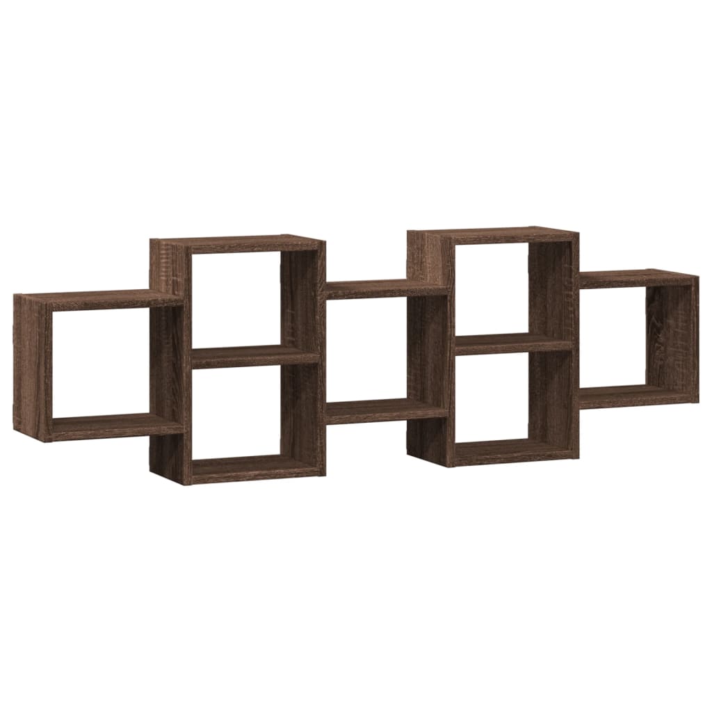 Wall shelf brown oak look 129x18x42 cm wood material