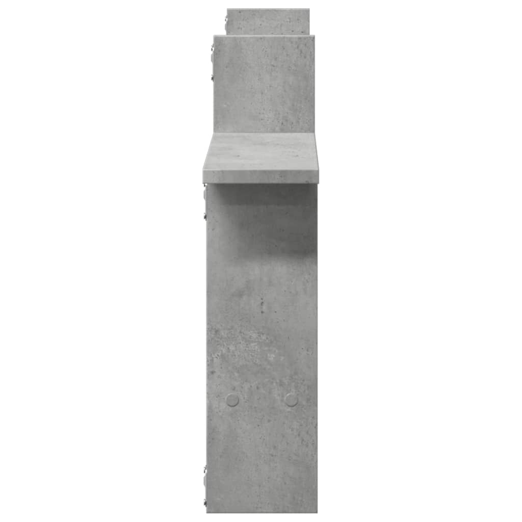 Wall shelves 2 pcs. Concrete grey 50x12x50 cm wood material
