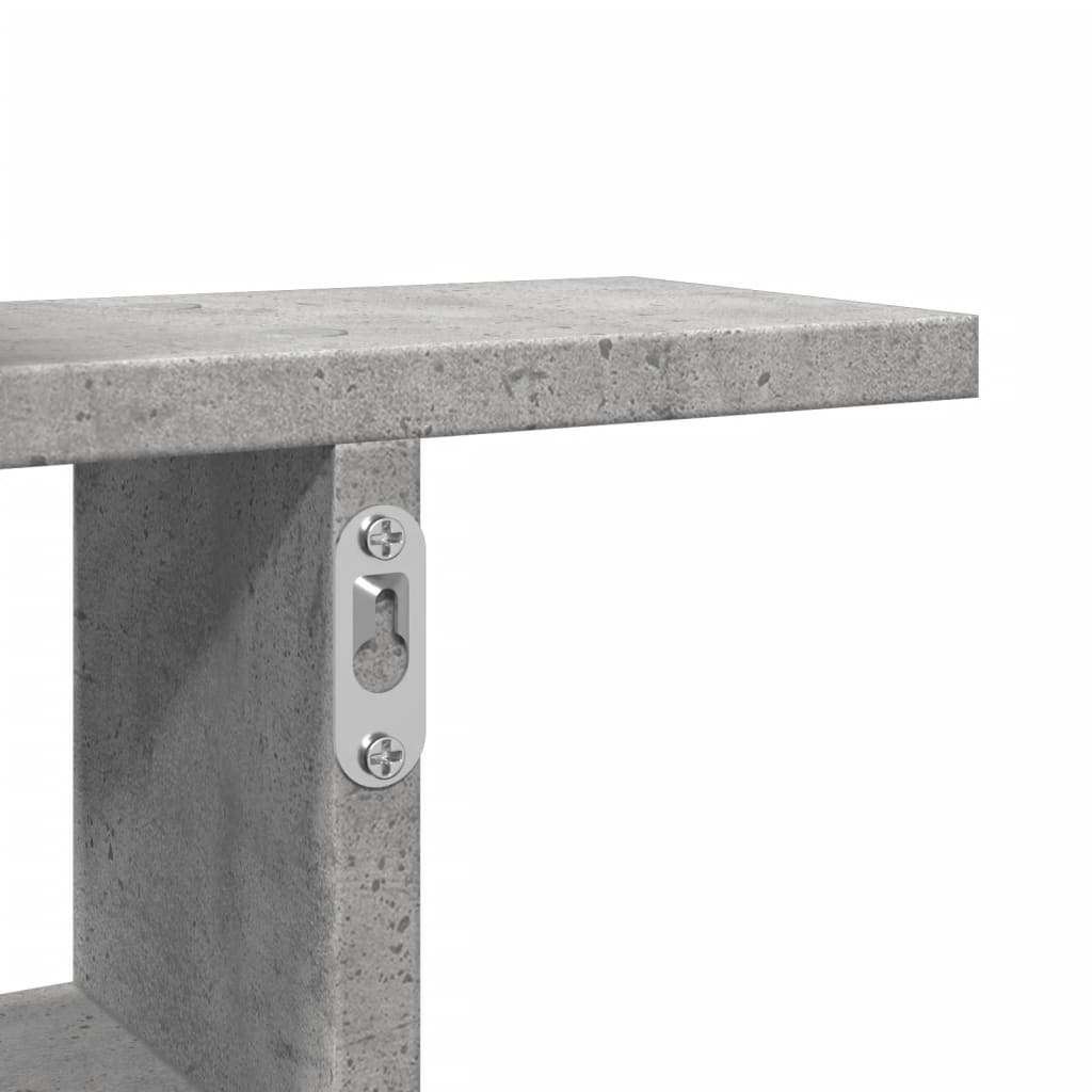 Wall shelves 2 pcs. Concrete grey 50x12x50 cm wood material