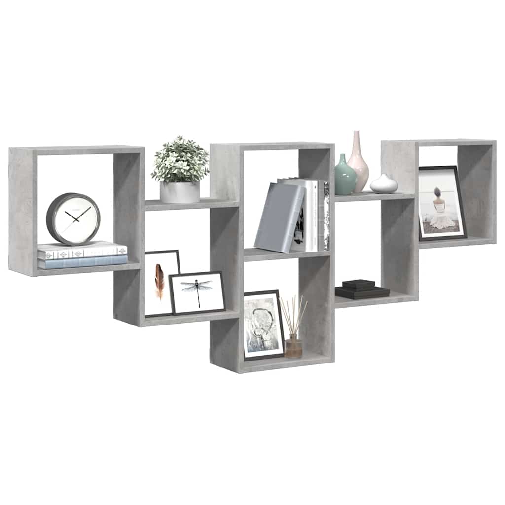 Wall shelf concrete grey 159x18x66 cm wood material