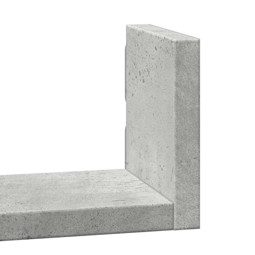 Wall shelf 3 pcs. Concrete gray wood material