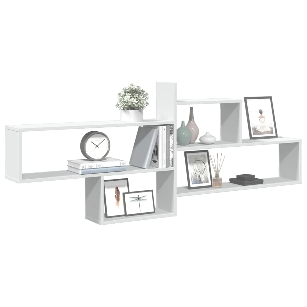 Wall shelf white 167.5x18x68 cm wood material