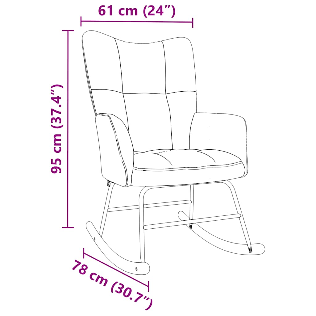 Rocking Chair Black Fabric