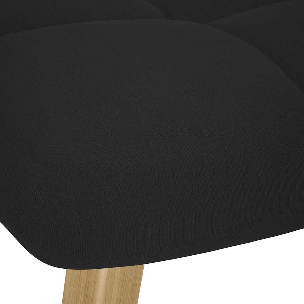 Rocking Chair with Footstool Black Fabric