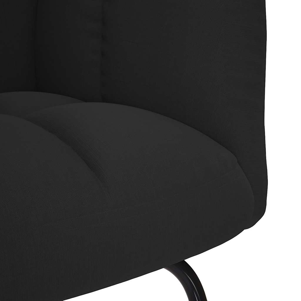Rocking Chair with Footstool Black Fabric