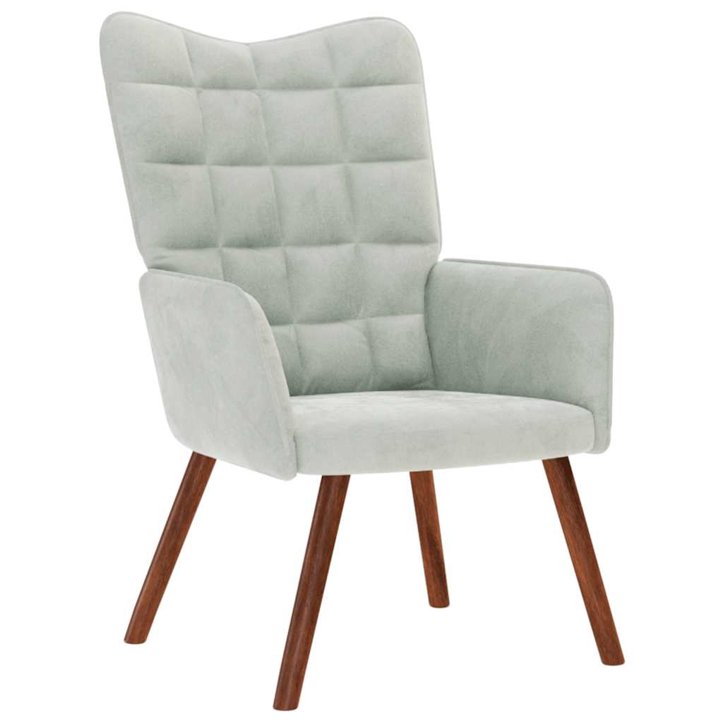 Relaxing Chair Light Gray Velvet
